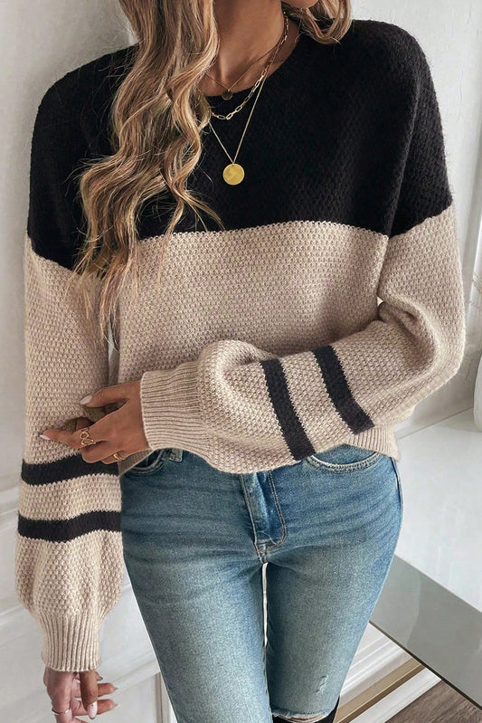 Nurtural Color Block Knit Sweater