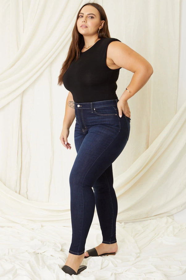 Kan Can - Dark Wash - High Rise - Super Skinny - Plus Size