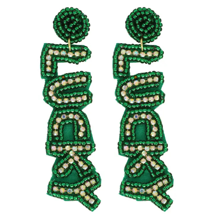 Lucky Saint Patrick's Day Beaded Earrings