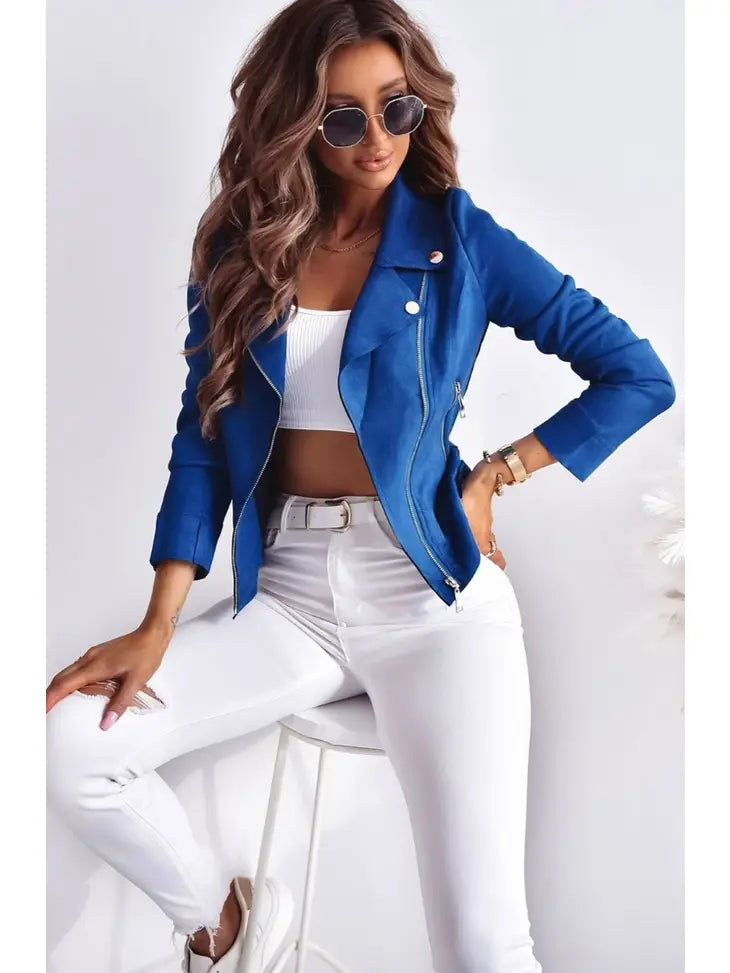 Royal Blue Biker Jacket