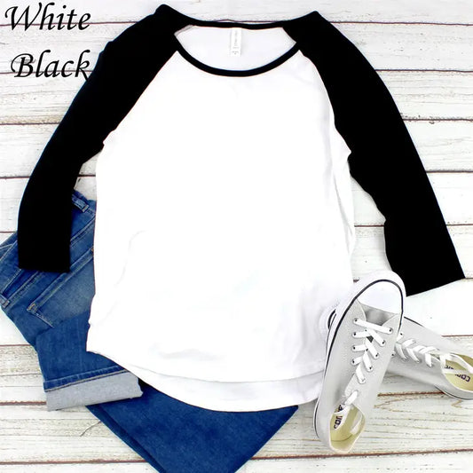 Ultimate 3/4 Sleeve Raglan T-Shirt - White/Black