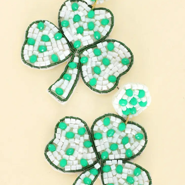 Saint Patrick's Shamrock Beaded Earrings