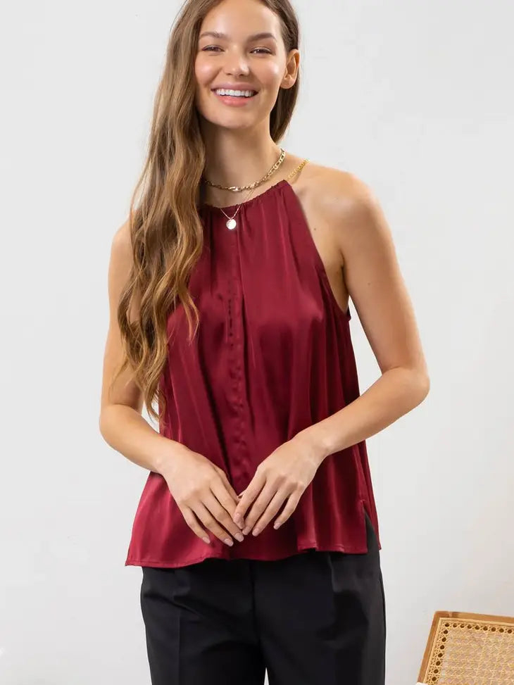 Toggle Chain Top - Wine