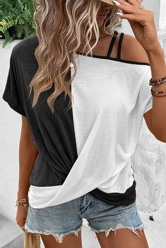 Black/White Colorblock Shirt