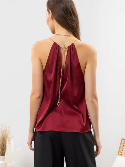 Toggle Chain Top - Wine